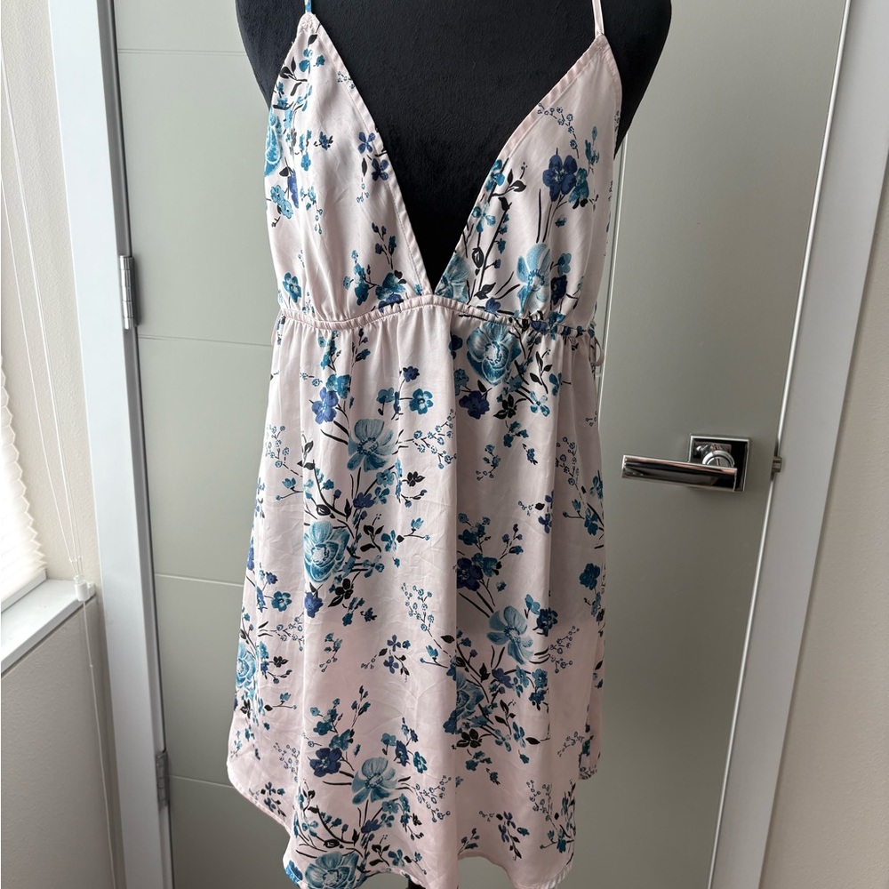 Floral Chemise in Blue and Blush